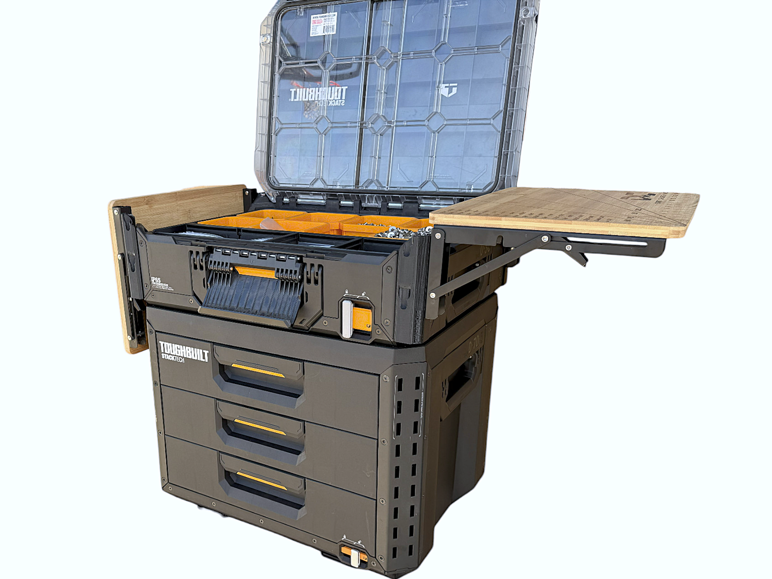 Stacktech Camping ToughBuilt StackTech, Quick Detaching/Folding Bamboo Table ...