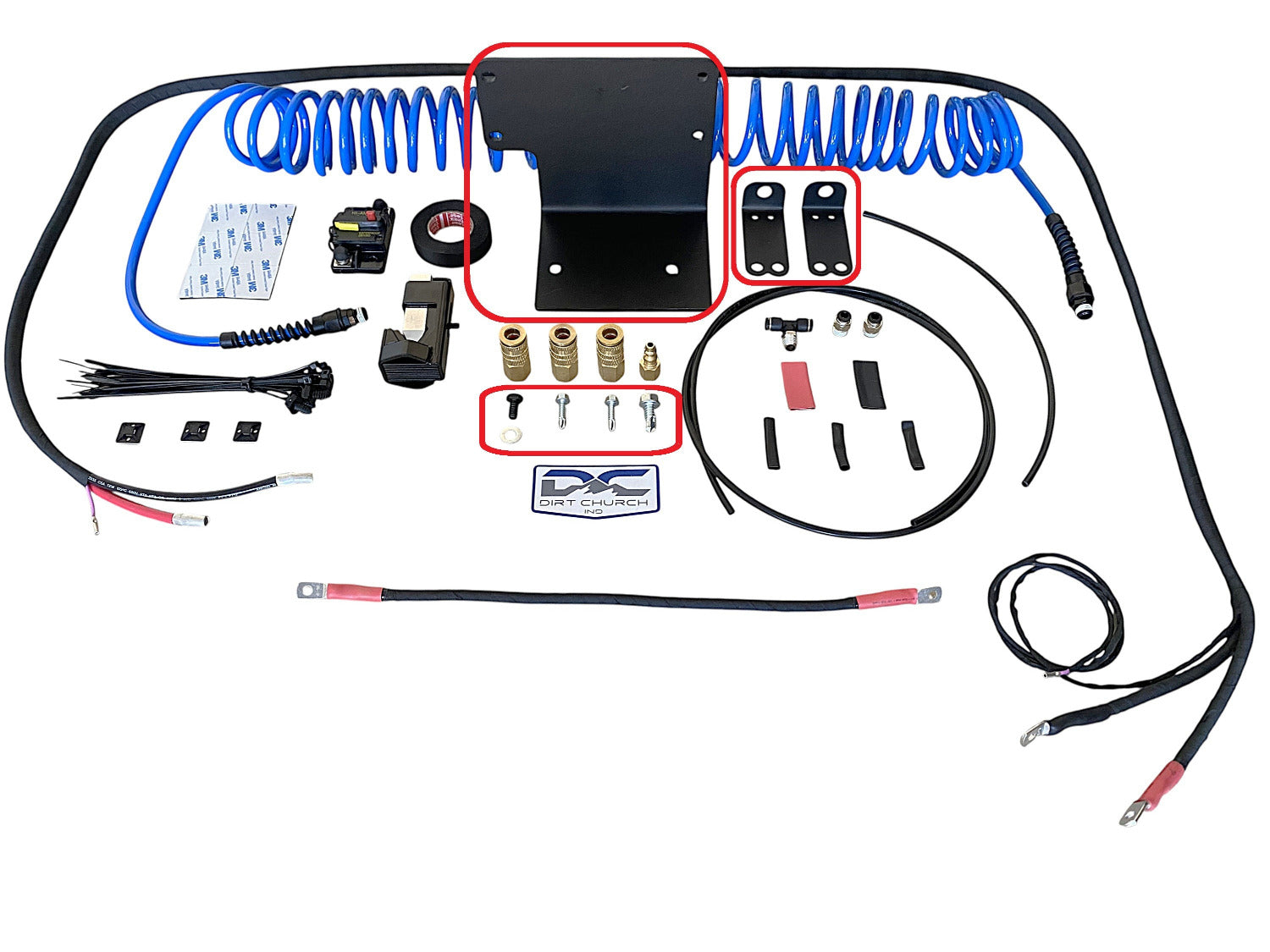 2023-2026  Ford Super Duty (BRUSHED) Dual ARB Compressor Relocation Mount, (Behind The Rear Seat)